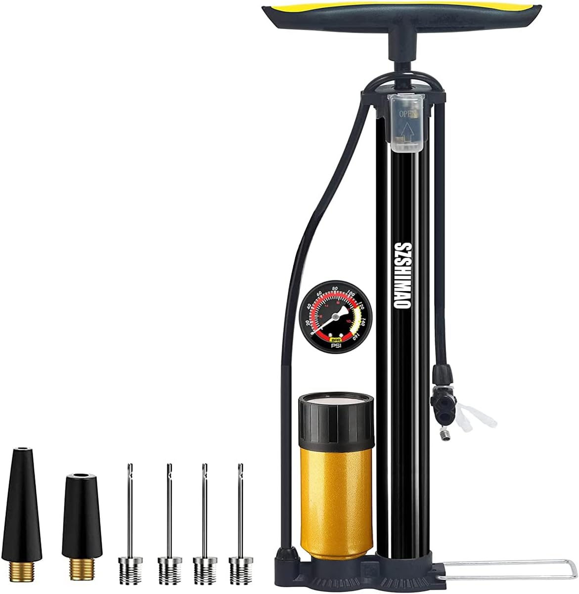 Bike Floor Pump with Gauge Bike Pump High Pressure 160 Psi Bicycle Pump