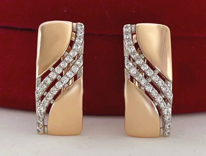 Deluxe Ohrringe Creolen Zirkonia 750er Rolled Gold 18K vergoldet 20mm Damen - Bild 3 von 4