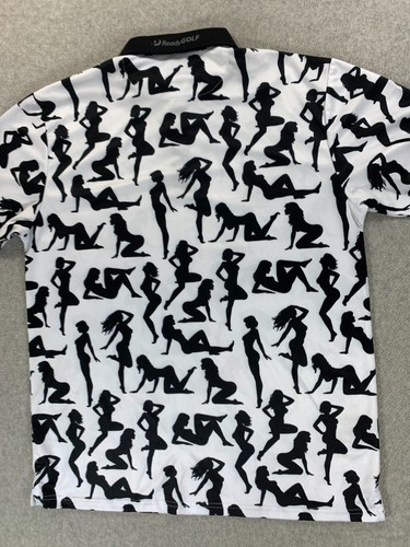 Ready Golf LADIES IN WHITE Short Sleeve Polo Shirt (Men's XL) Black/White - 第 9/9 張圖片