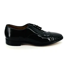 Mens 11 B Johnston & Murphy Melton Optima 22-2981 Black Leather Oxfords Cap Toe