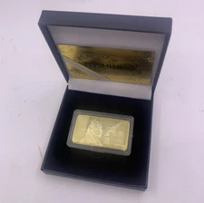 Gold Plated $100 Dollar Bullion American Metal Coin Golden Bars in Gift Box