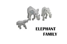 Elephant Family Set of 3, Realistic Small Toy Model Plastic Replica 2.5" F3918