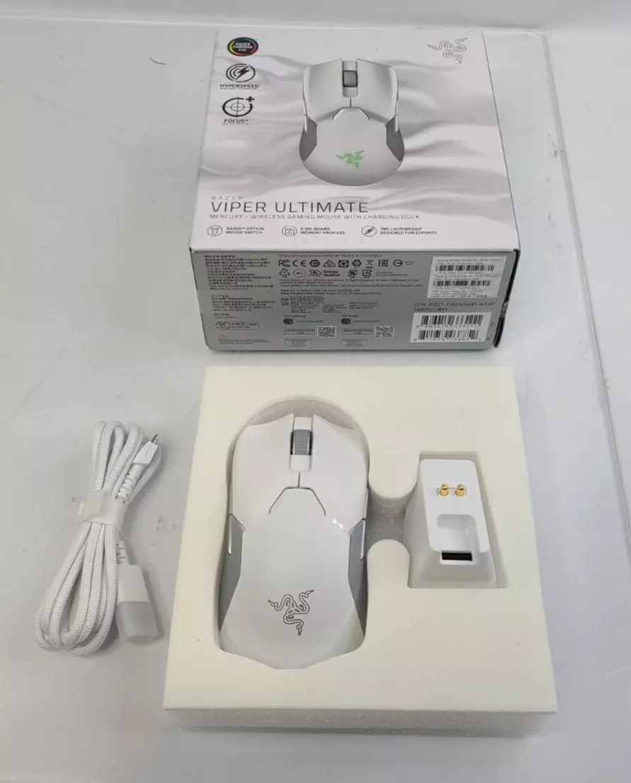 Razer Viper Ultimate Wireless Gaming Mouse W/ Dock - Mercury RZ01-03050400-R3M1
