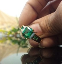 Women's Classy Wedding Ring 2.68ct Lab Created Emerald  Diamond 925 Silver