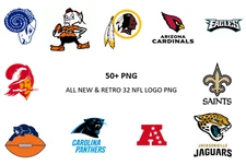 50+ file SVG 32 NFL New & Retro Logo, NFL Cut Bundle Clipart Design Great Prints
