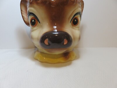 Vintage Metlox Bordens Beulah large cow head cookie jar very nice