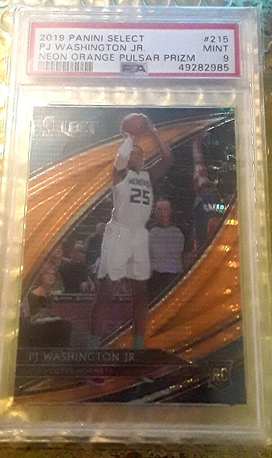 PJ WASHINGTON 2019-20 Select Neon Orange Pulsar Prizm Courtside RC 10/13 PSA 9