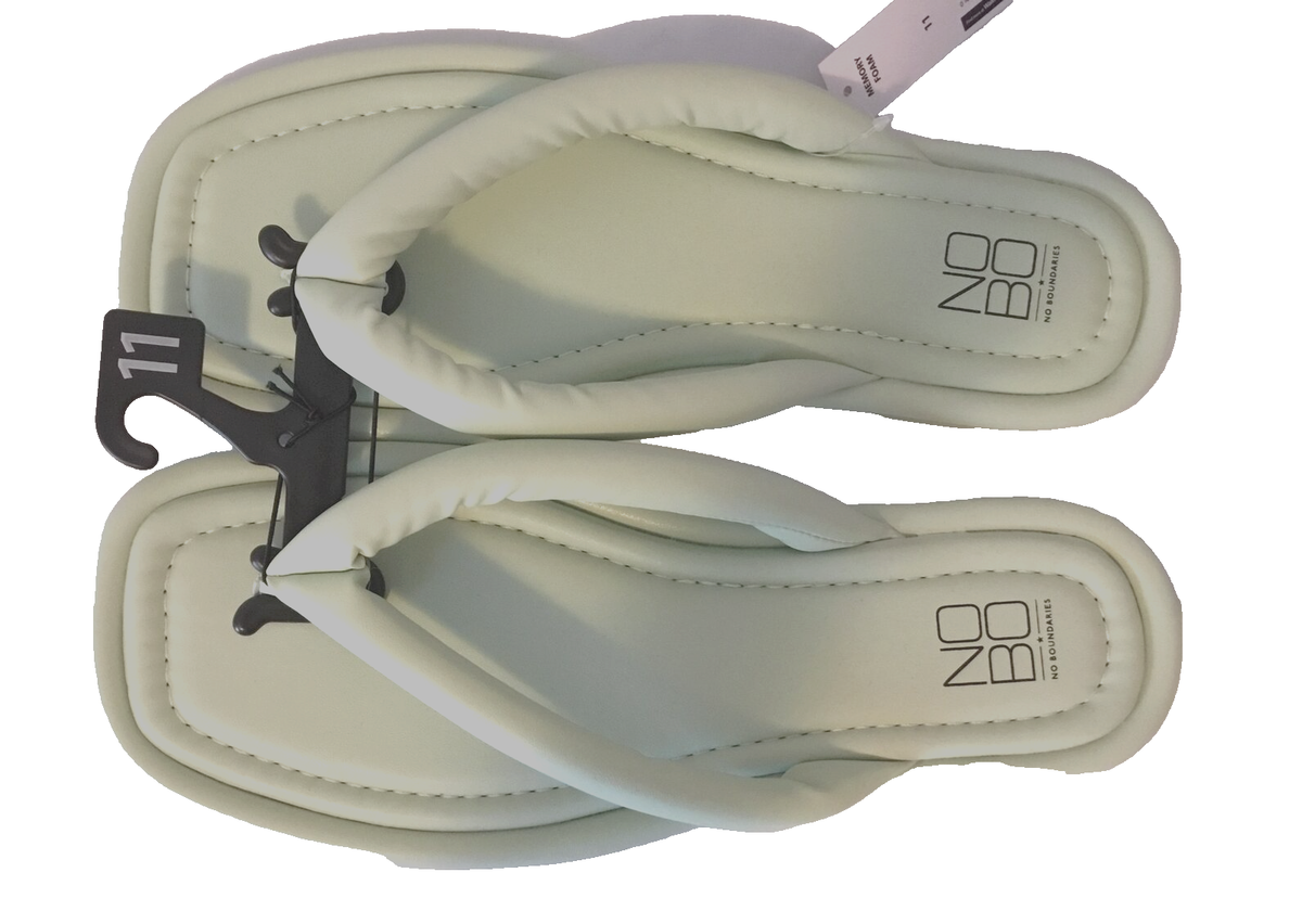 ■PAES■ Flip Flop 02 Nomad 04_NMD NOBO NO BOUNDARIES MEMORY FOAM Green Puffy Flip-Flop Sandals