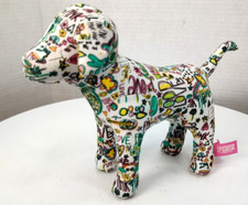 Victoria's Secret Pink Stuffed Love Good Vibes Peace 7"Lx6.5"T Sm Dog NNT