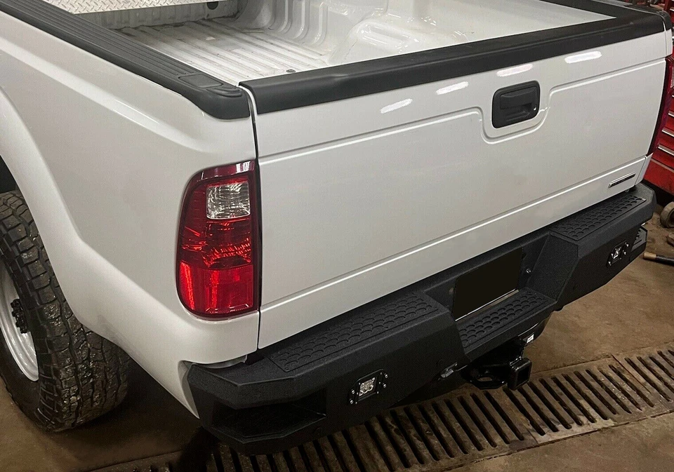 Rear Bumper For 1999-2016 Ford Super Duty F250 F350 Duty Black w/ Sensor Holes - Imagem 2 de 4