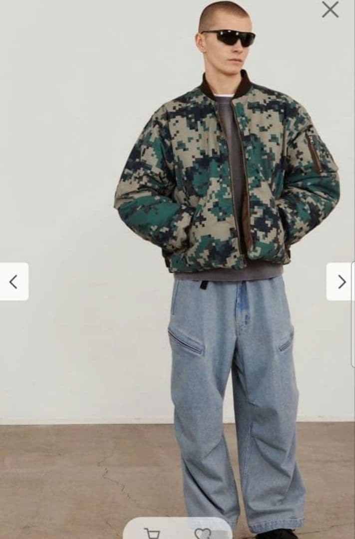 BEAMS Reversible Down Flight Jacket Camouflage MA… - image 6