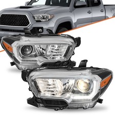 For 2016-2022 Toyota Tacoma W Led Drl Black Headlights Headlamps Leftright Set