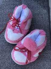 Fluffy Pink  White Sneaker Slippers