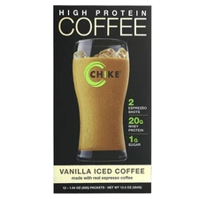 High Protein Iced Coffee, Vanilla, 12 Packets, 1.04 oz (30 g) Each