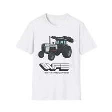 T-Shirt Men Women Crewneck Short Sleeve Gildan White Farm Equipment Tractor Farm