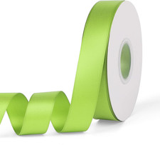 YBLANDEG Solid Color Green Satin Ribbon 1 Inch X 50 Yards,Double Faced
