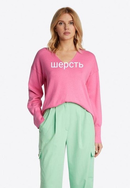 Women Rochas Sweater Pink Acrylic 38 / M / 46