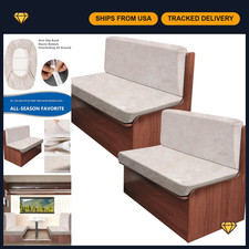 Stretchable Leather Look RV Dinette Cushion Covers - Washable Camper Seat Covers
