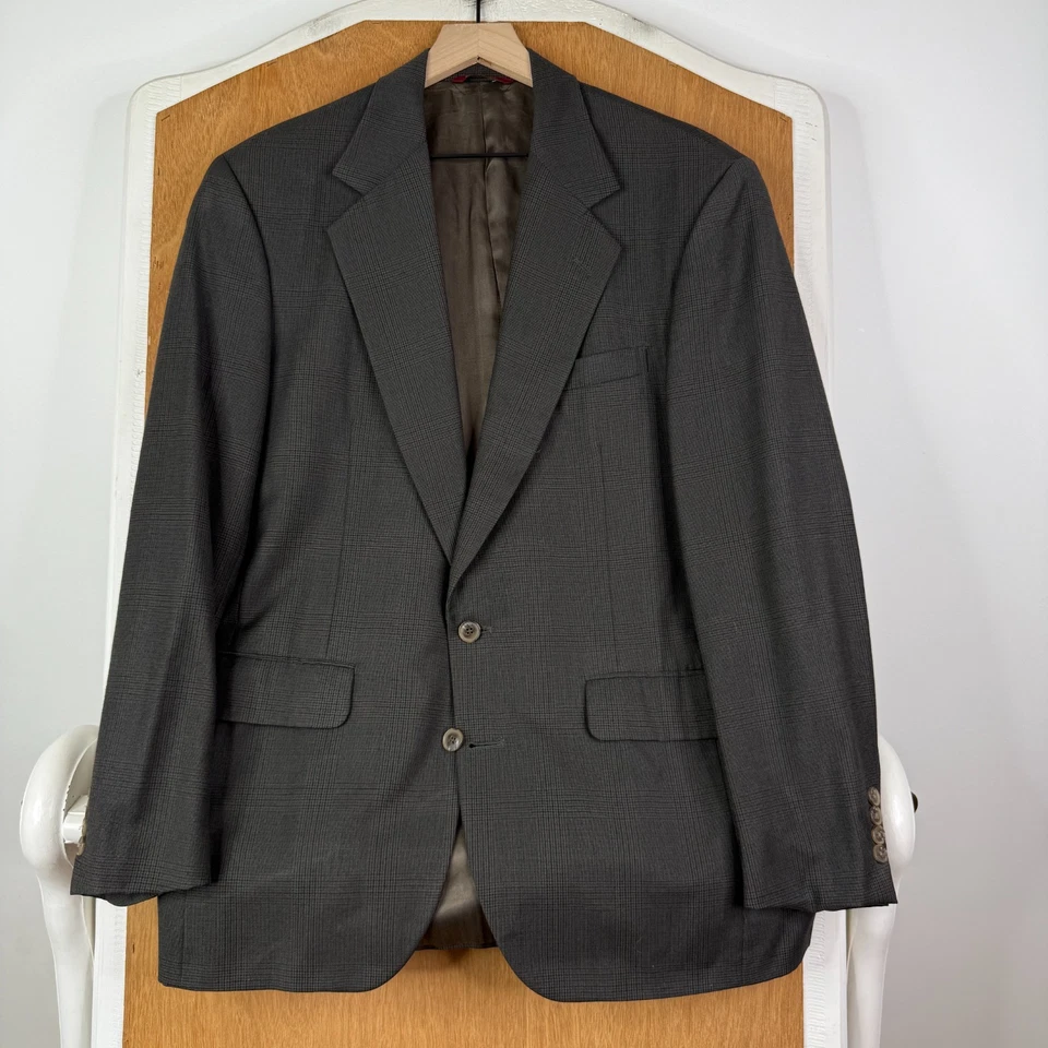 Костюм Corbin мужской 40R зеленый Glen 2 кнопки 100% шерсти холст брюки 32 x 29 складки винтажный - Изображение 2 из 4