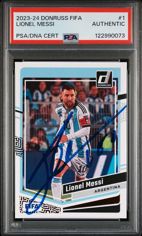2023-24 Donruss FIFA LIONEL MESSI Auto PSA/DNA Certified On Card