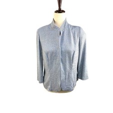 NEW Alex Evenings Blue Gray Jacket with Silver Shimmer Thread Size 10