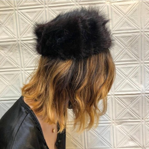 women's vintage fur pillbox hat / 60s glam winter hat