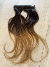 LUXY Volumizer Weft 20" Long 7" Wide Human Hair Extensions Ombre BRN/BLONDE NEW