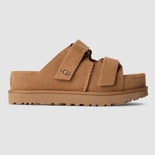 Image of 🆕️ NWT - UGG Goldenstar Chestnut Suede Platform Sandals slides Womens 8