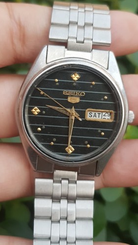 Vintage Seiko 5 6309-564B Automatic black dial men wr… - Gem