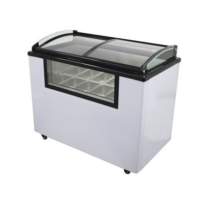 Gelato Freezer Commercial 12 Pan Ice Cream Chest Refrigerator Display Case
