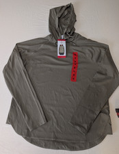 Sage Collective Women Lightweight Ribbed Long Sleeve Hoodie Green New Medium