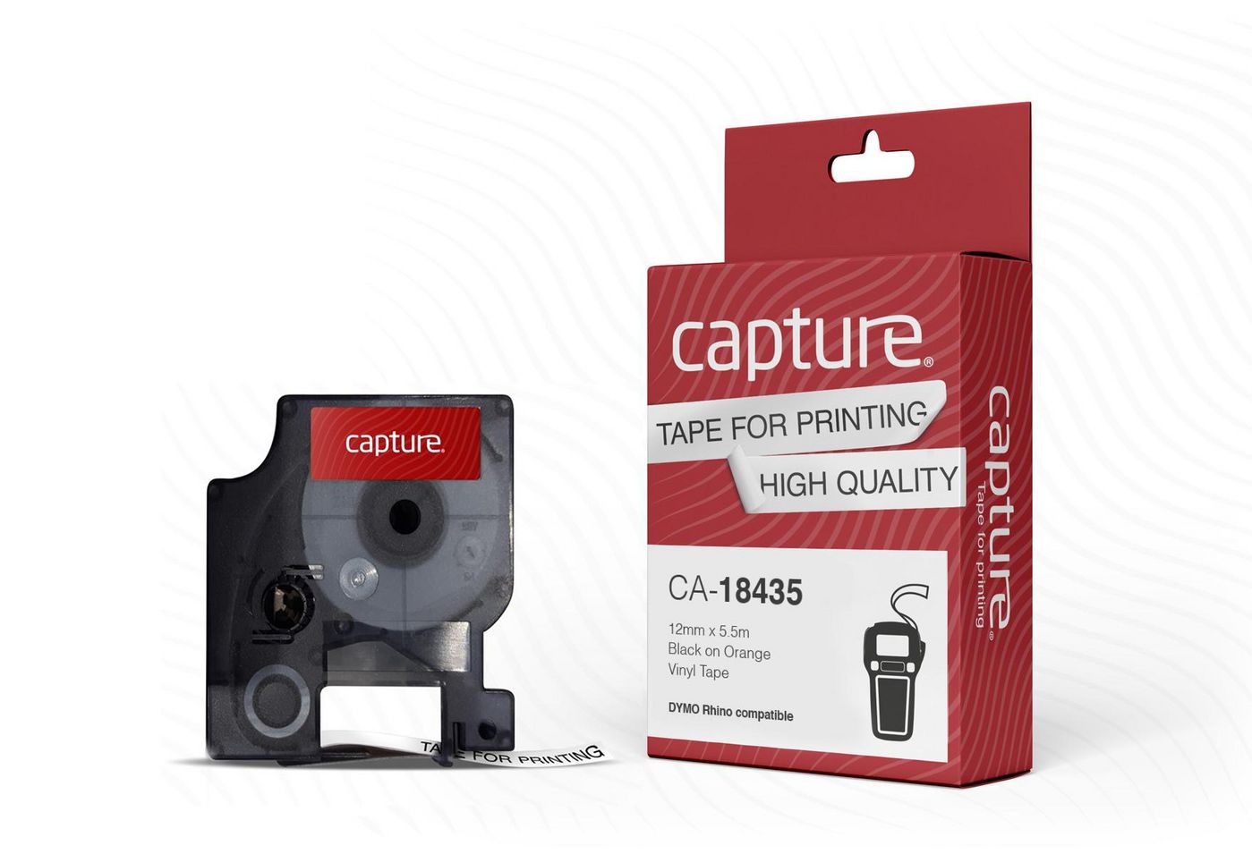 Capture CA-18435 12mm x 5.5m Black on Orange