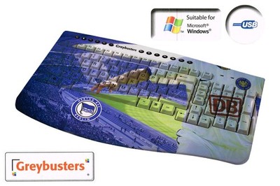 Greybusters  Tastatur Multi Media Computer PC USB Keyboard °°Hertha BSC 