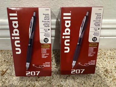 UNI-BALL uniball 207 Retractable Gel Pens Medium Point 0.7mm Black Ink 24 Pack