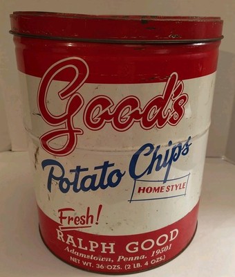 Vintage Ralph Good Homestyle Fresh! Potato Chips Collectible Tin 36oz.