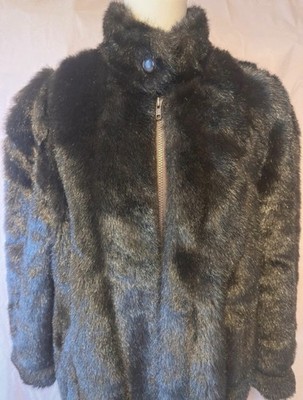 Vintage Faux Mink Coat Brown - Young Gallery: E Oshrin USA - Size L