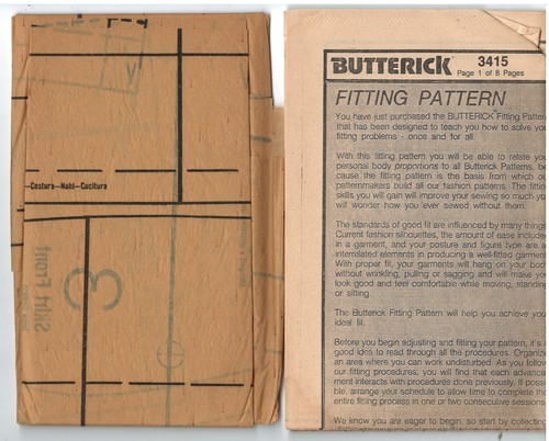 1985 Butterick 3415 Misses Fitting Shell size 22 sewing pattern uncut - Picture 3 of 3