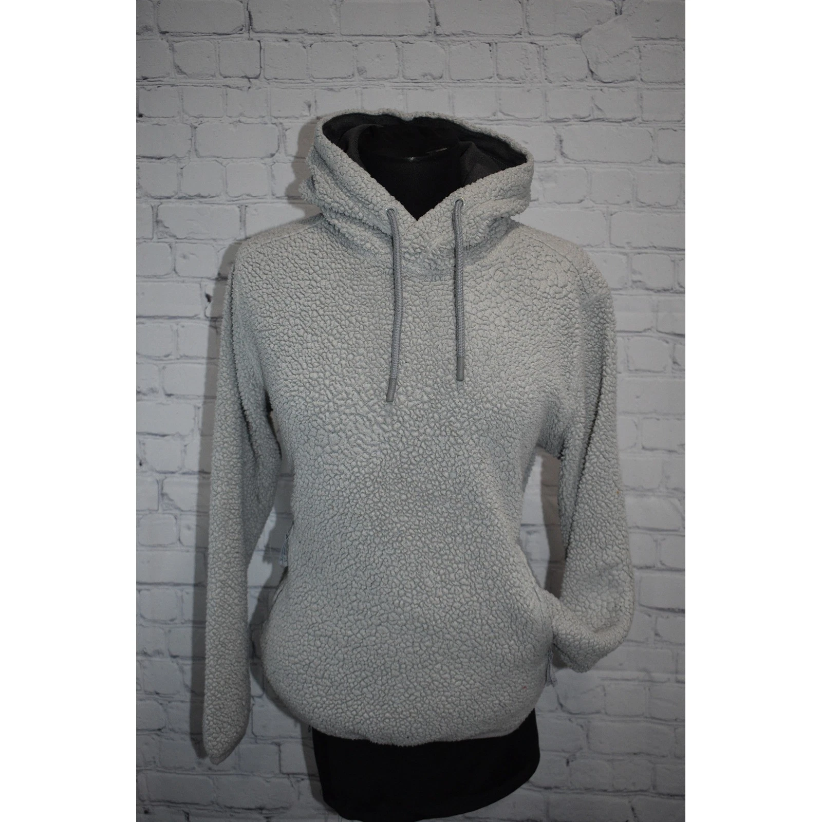 Chubbies Hoodie Women Small Grey Sherpa Fleece Pullover Drawstring Cozy Teddy