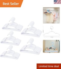 100 pcs White Baby Nursery Closet Hangers,Non-Slip Laundry Infant Pant Hanger...