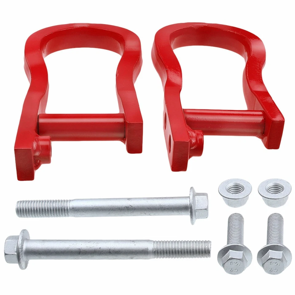 Tow Hooks for Chevy Silverado GMC Sierra 1500 2007-19 84192871 Black/Red/Silver - Image 3 of 4