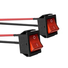 KCD4 2Pcs DC 12V-24V 30A DPST Pre-Wired 4-Pin 2 Position ON/Off Boat Rocker T...