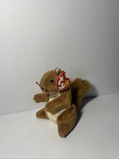 Rare Retired Ty Beanie Baby Nuts The Squirrel 1996 Mint P.V.C. Pellets W Errors