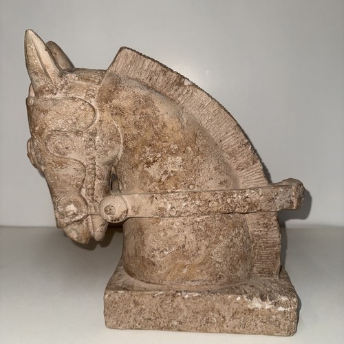 Estatua cabeza de caballo de terracota estilo dinastía Tang de colección - Imagen 3 de 9