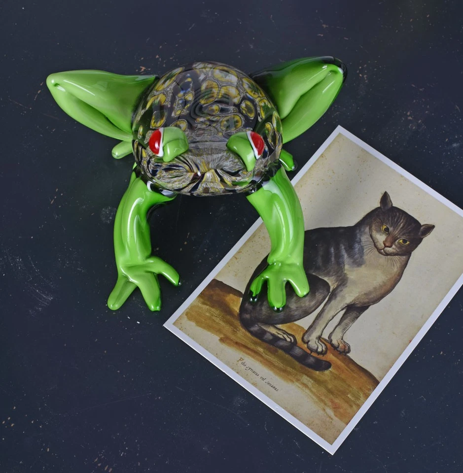 Figur Frosch Glasfigur Froschkönig Murano Stil Tierfigur Antik Glas Skulptur - Bild 3 von 4