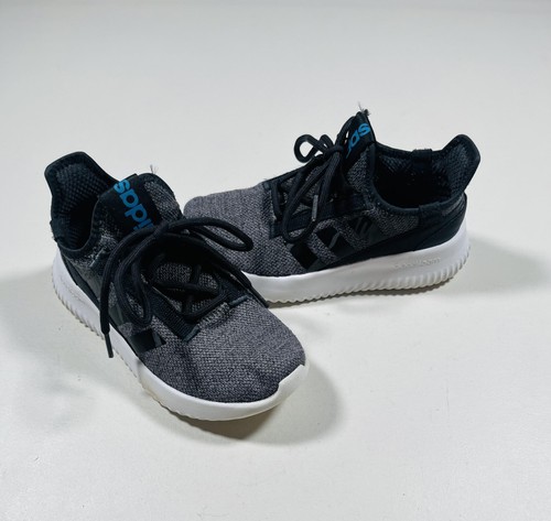 Adidas Cloudfoam Shoes Youth Size 4 Black Gray Knit Running Casual GZ4673