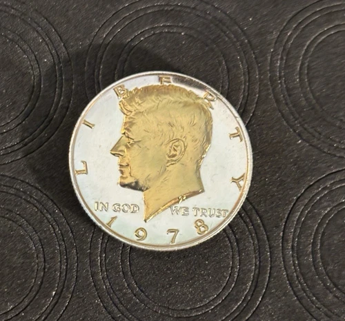 DANBURY MINT,    1978 KENNEDY HALF DOLLAR, GOLD AND SILVER PLATED