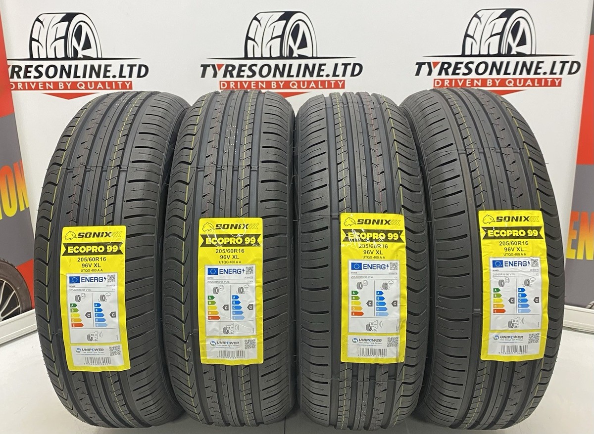 4 X 205 60 16 SONIX ECOPRO 99 96V XL 205/60R16 BRAND NEW M+S TYRES