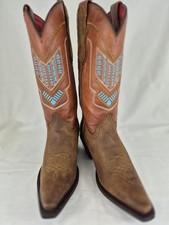Gold Rush Western Cowgirl Boots Brown Nubuck Leather Womens Size 8.5M