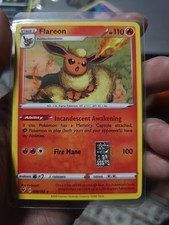 1 Gr Silver .999 Custom Trading Card 1/1 Features Pokemon Flareon 026/185
