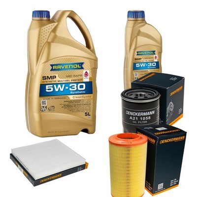 Inspektionspaket 6L 5W-30 für Peugeot Boxer Kasten Citroën Jumper Opel Movano C